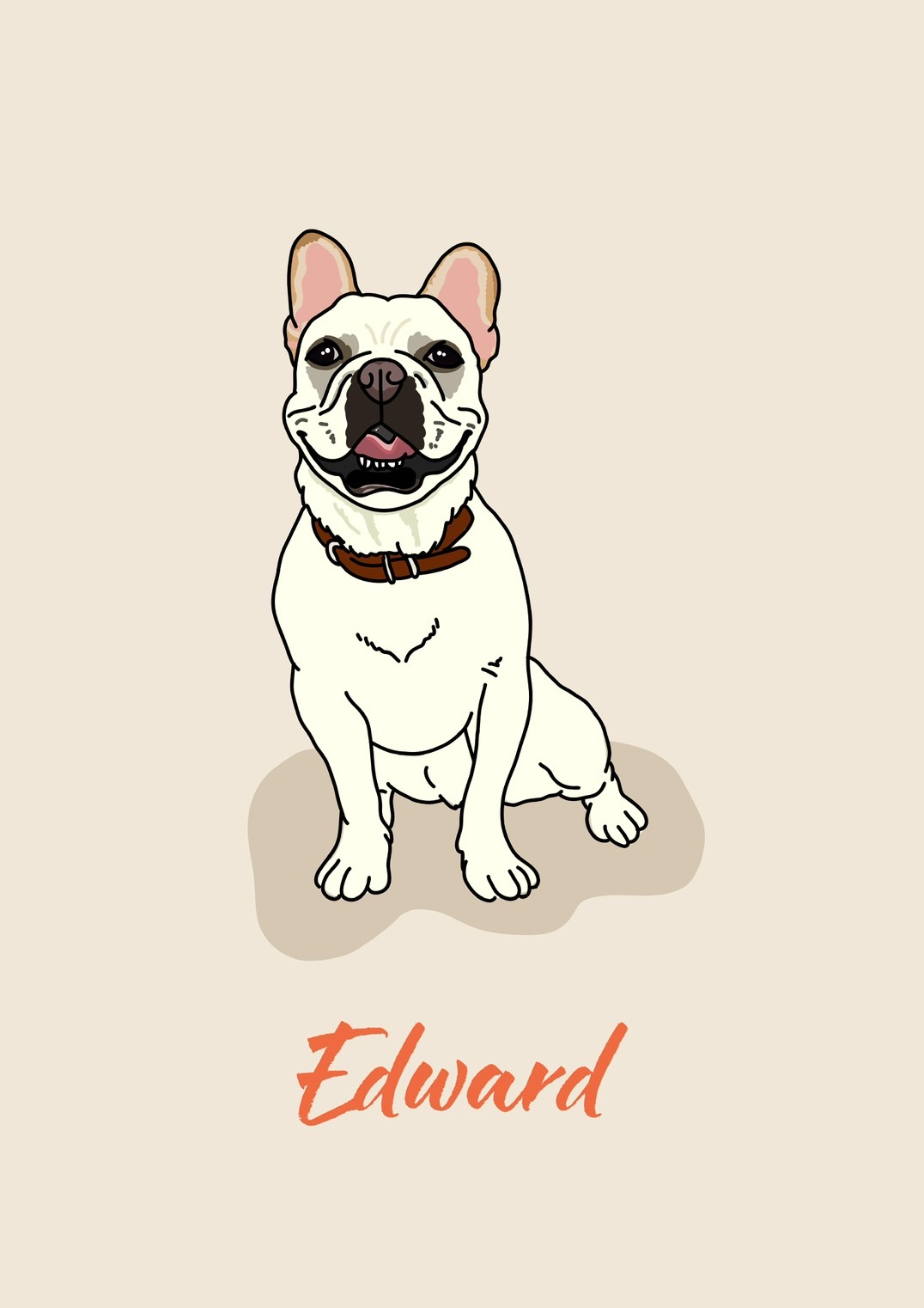 愛犬Edwardを描いたシンプルな似顔絵